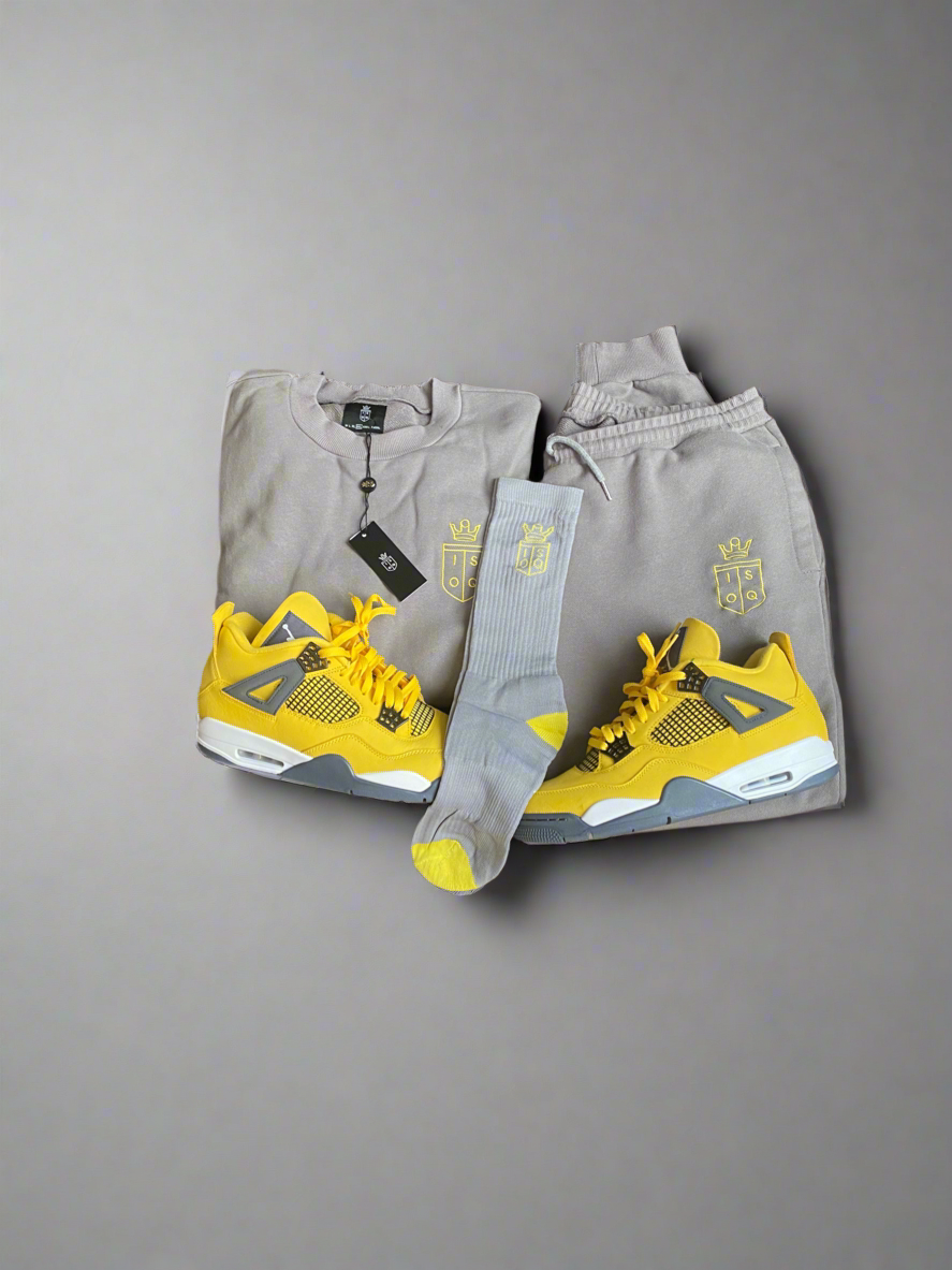 ISOQ Jogger Set Gray & Yellow
