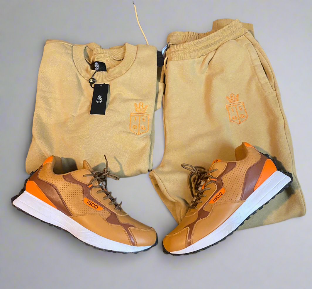 ISOQ Jogger Set Brown & Peach