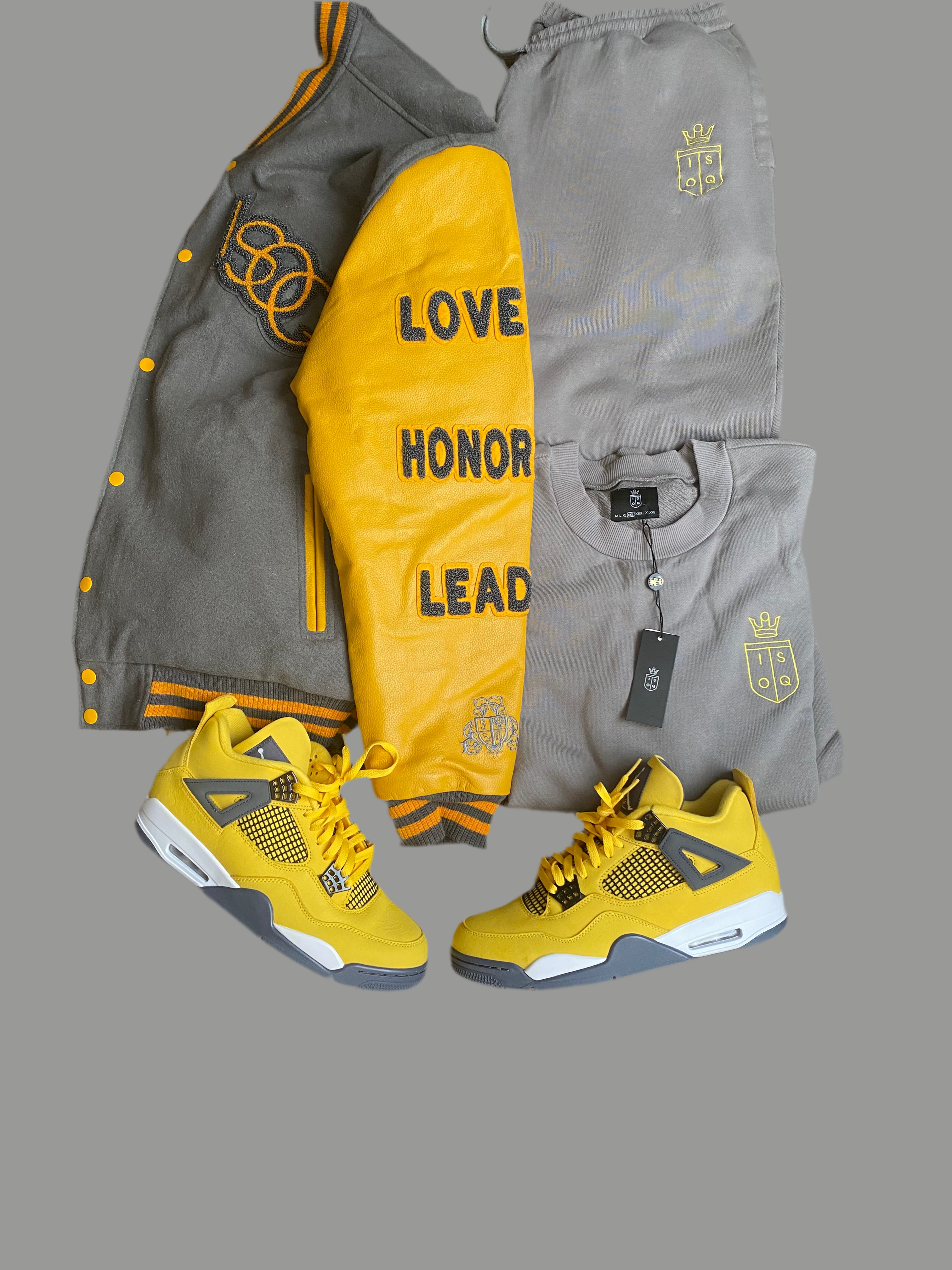 ISOQ Jogger Set Gray & Yellow