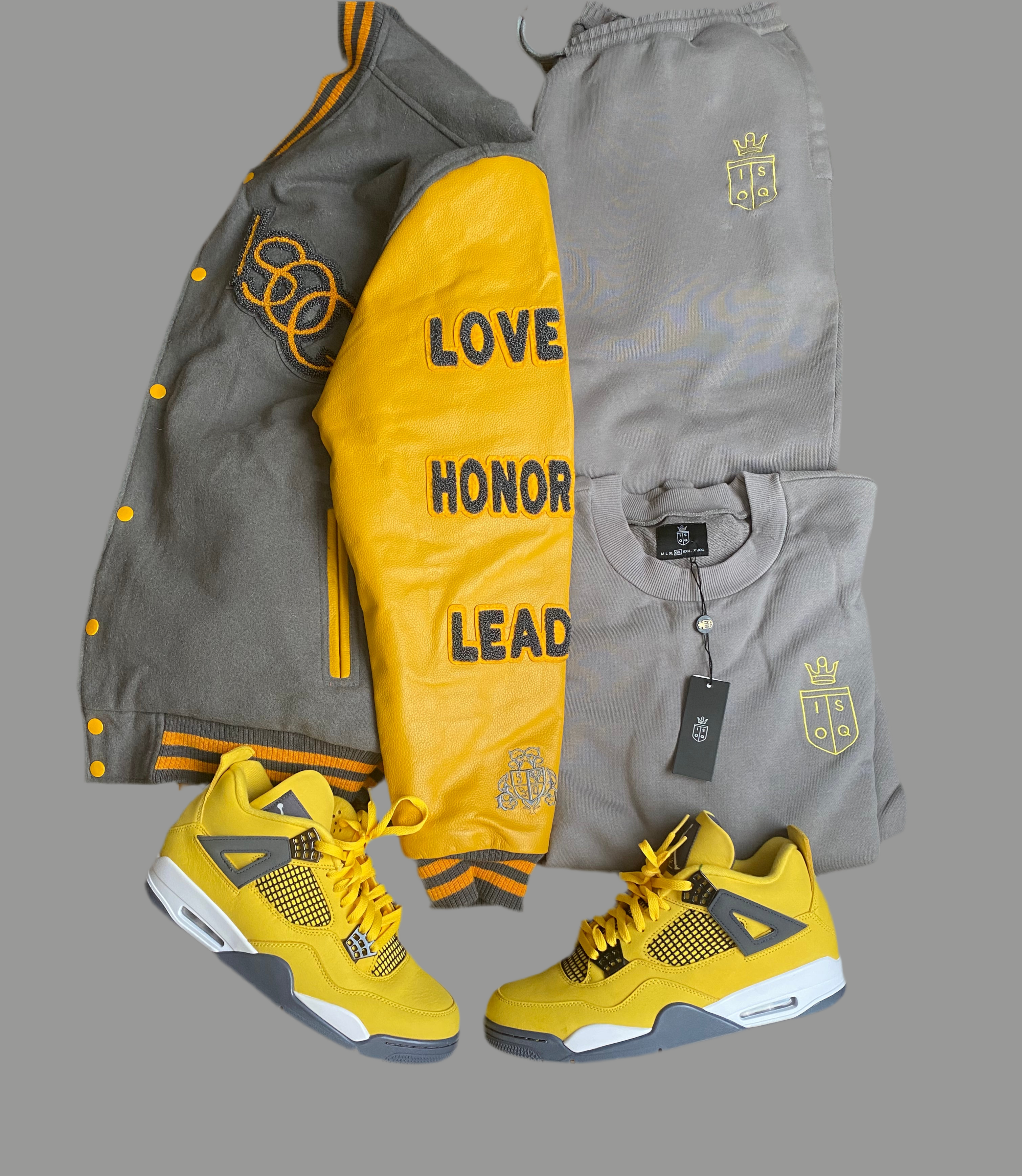 ISOQ Jogger Set Gray & Yellow