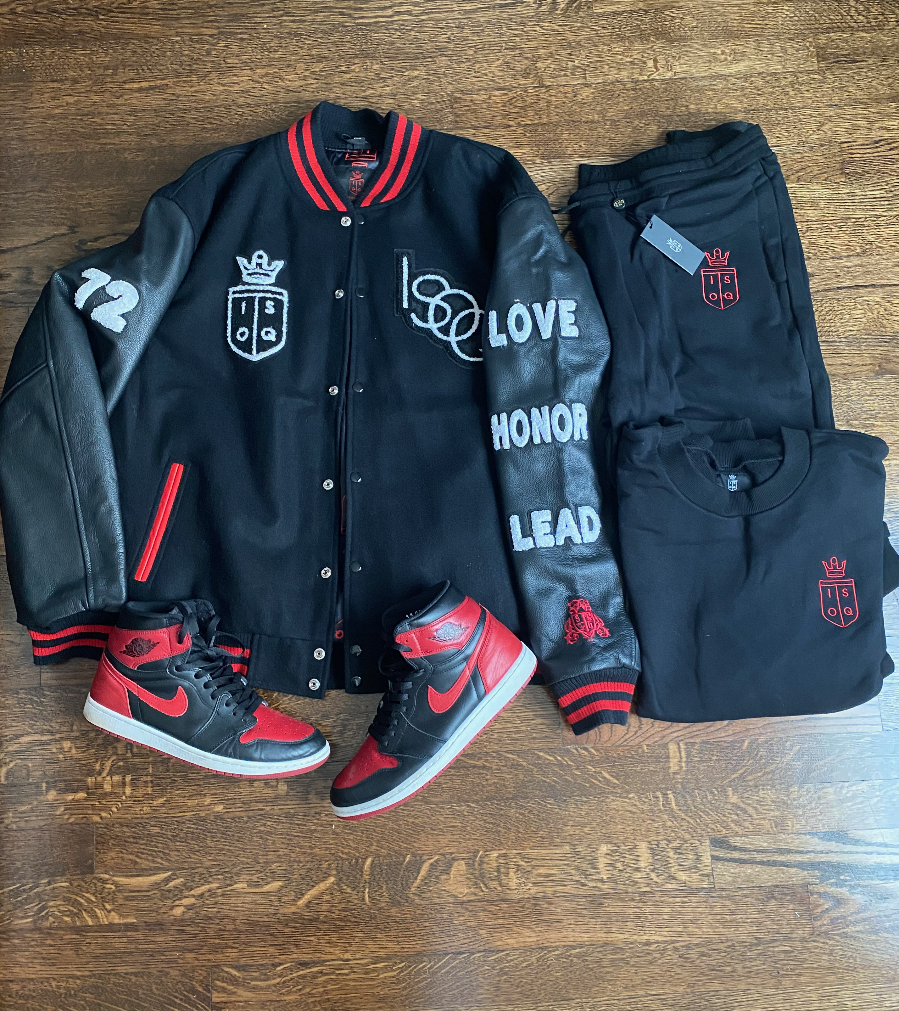 ISOQ Jogger Set Black & Red