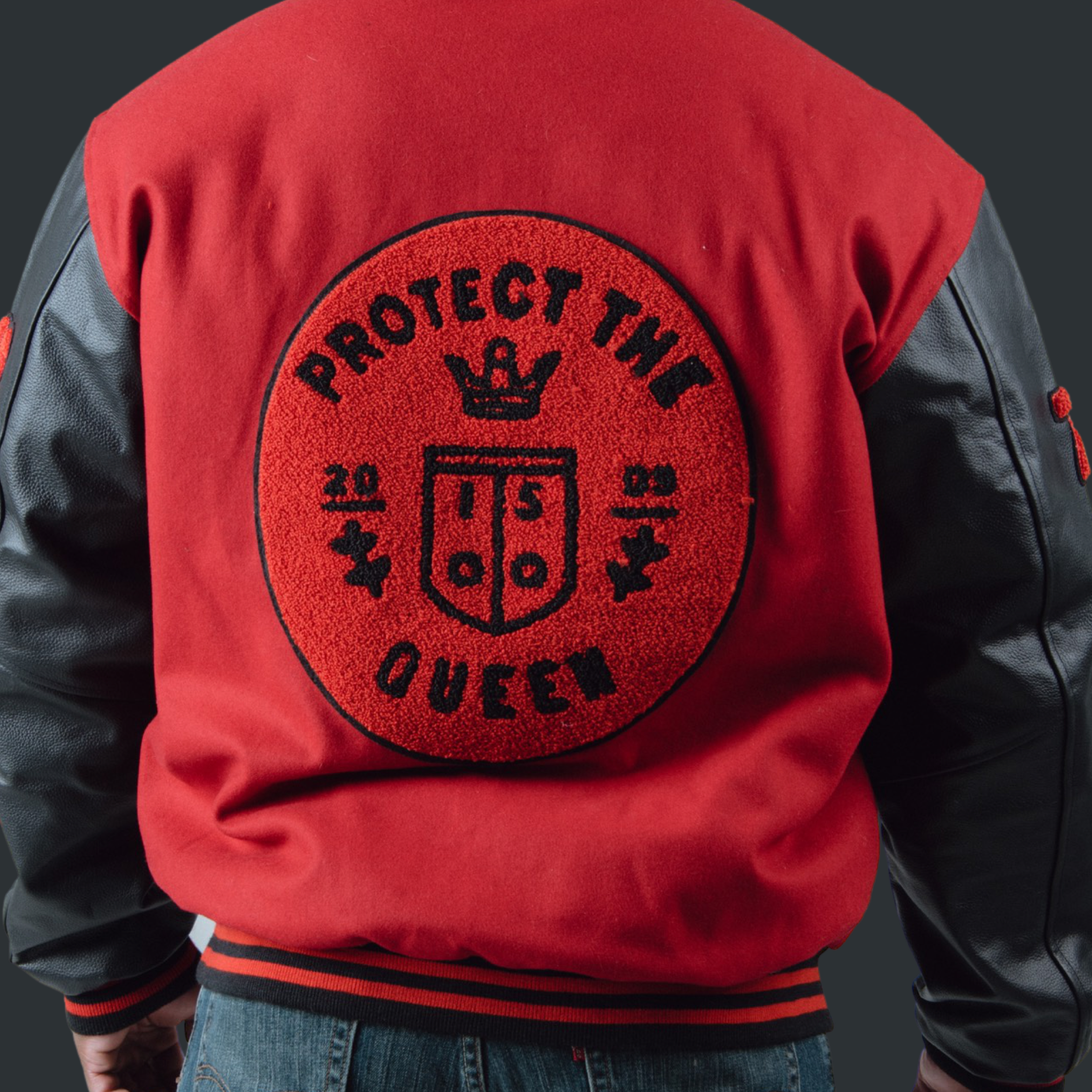 ISOQ VARSITY JACKET Red Black