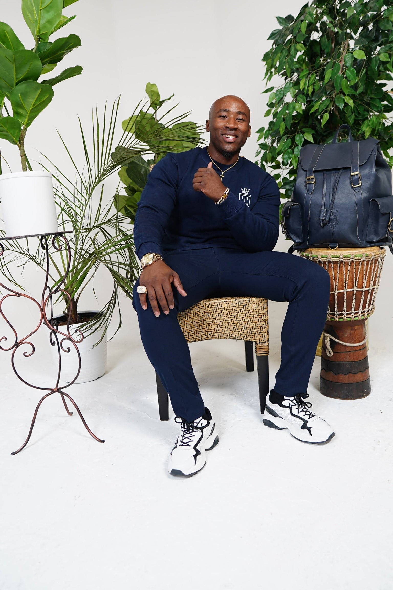 ISOQ Jogger Set Navy & White