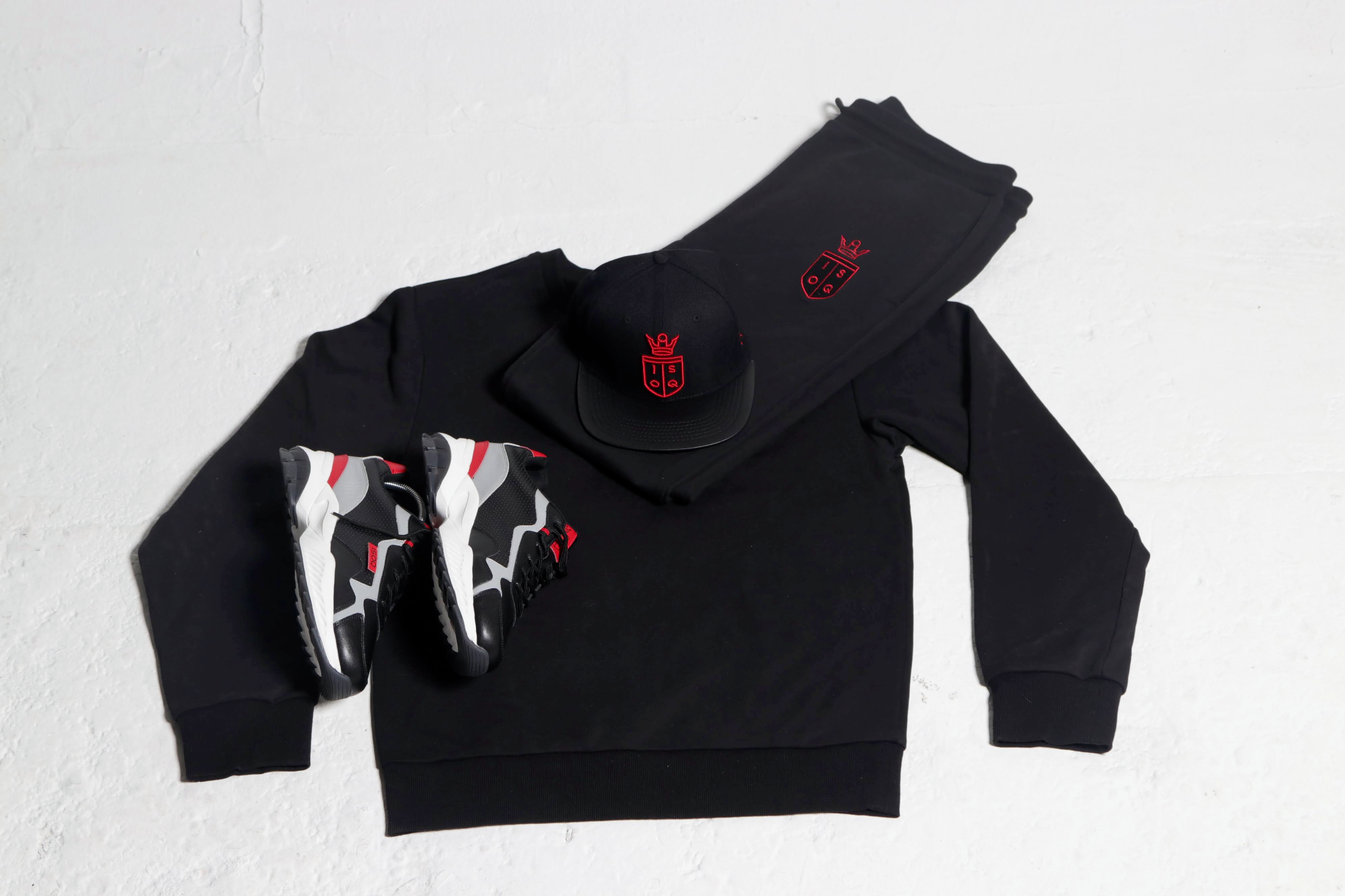 ISOQ Jogger Set Black & Red